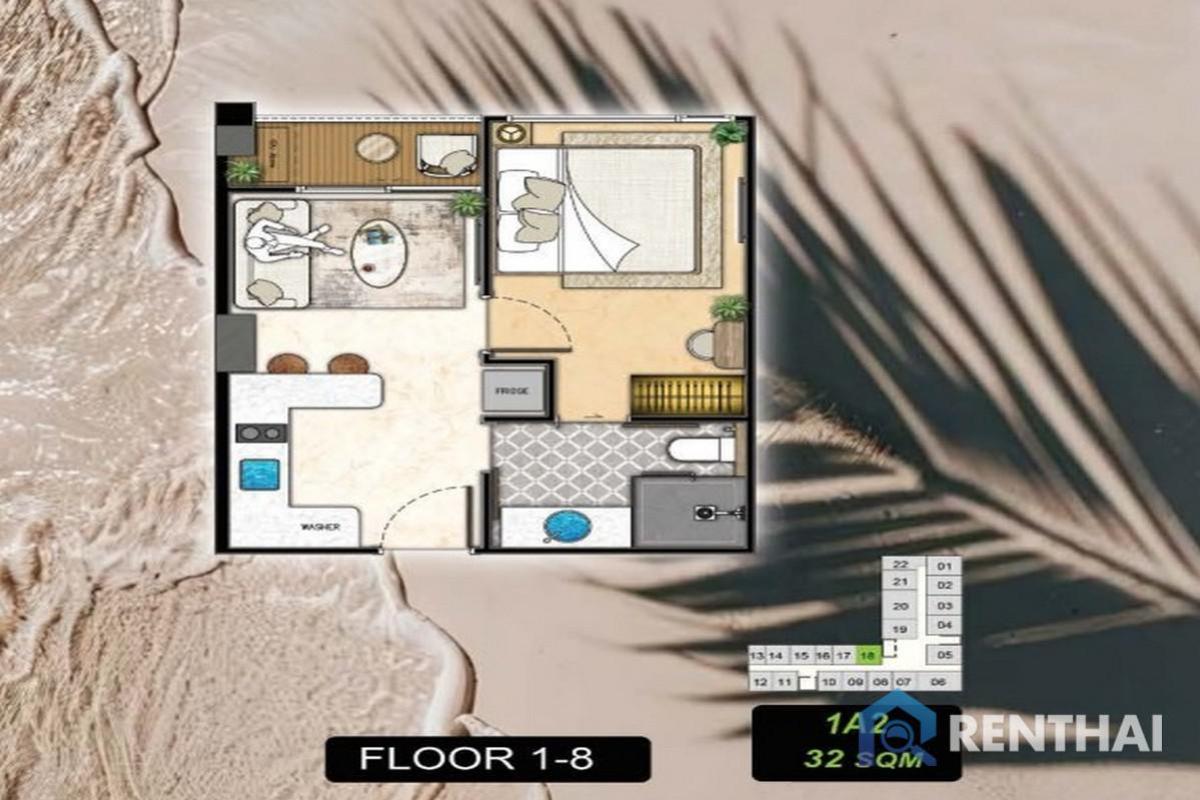 เปิดขายราคาพรีเซลล์ The Riviera Beverly Hill ห้องนอน ห้องติดสระว่ายน้ำ