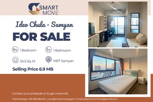 🔥 ขายพร้อมผู้เช่า !! ห้องหายาก !! 🔥 Code C20250300060.......Ideo Chula - Samyan, 1 ห้องนอน, 1 ห้องน้ำ, ชั้นสูง 31++, แต่งครบ, ราคาพิเศษ!! 📣📣