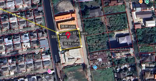 ❤️💛💙 Beautiful plot of land Lat Phrao 130, gold location 📍 in the heart of Bang Kapi 🚩 Land 326 sq.w. (Width 33 m. Deep 39 m) 🔖 only 100,000 baht/sq.w.