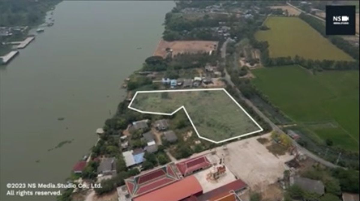 Selling beautiful land for 4 rai, Bang Sai, next to the Chao Phraya River Near the two river points together Suitable for making a residence, health center, restaurant – รูปที่ 2
