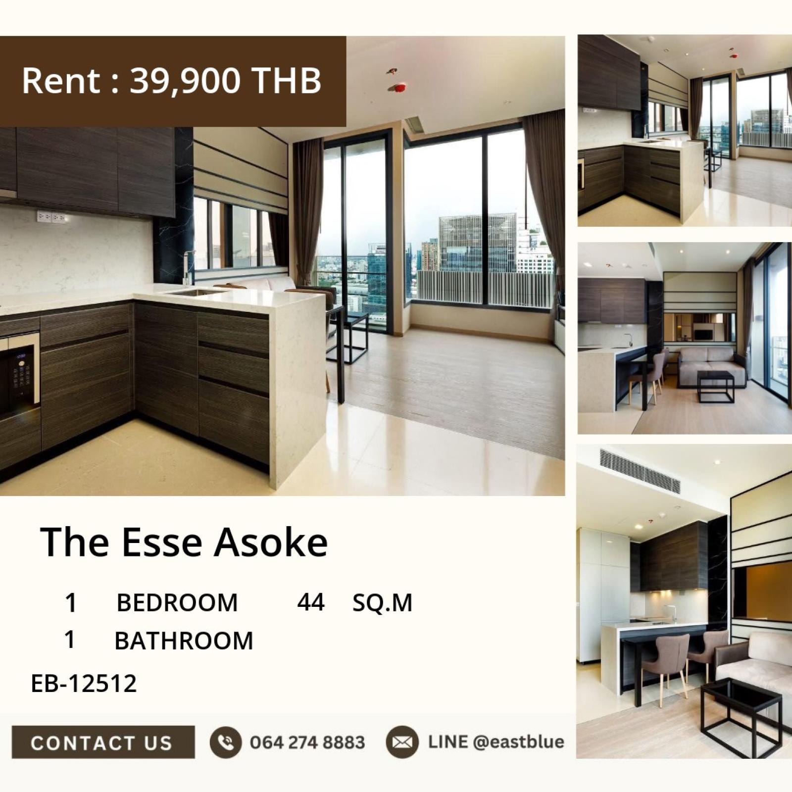 17/07/2026, 🔥 The Esse Asoke ใจกลางอโศก!! 1 นอน 44 ตร.ม. เพียง 39,900 บาท/เดือน 🏢 0642748883