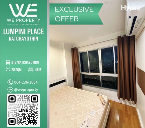 ห้องสวยชั้นสูงวิวเมือง เฟอร์ฯครบ⭐Lumpini Place Ratchayothin (ลุมพินี เพลส รัชโยธิน)