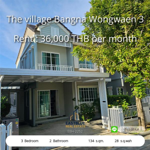 Spacious 3-Bed Family Home in The Village Bangna Wongwaen 3  
Prime Location Near Bangna Km.7 – Your Dream Home Awaits! 0642748883