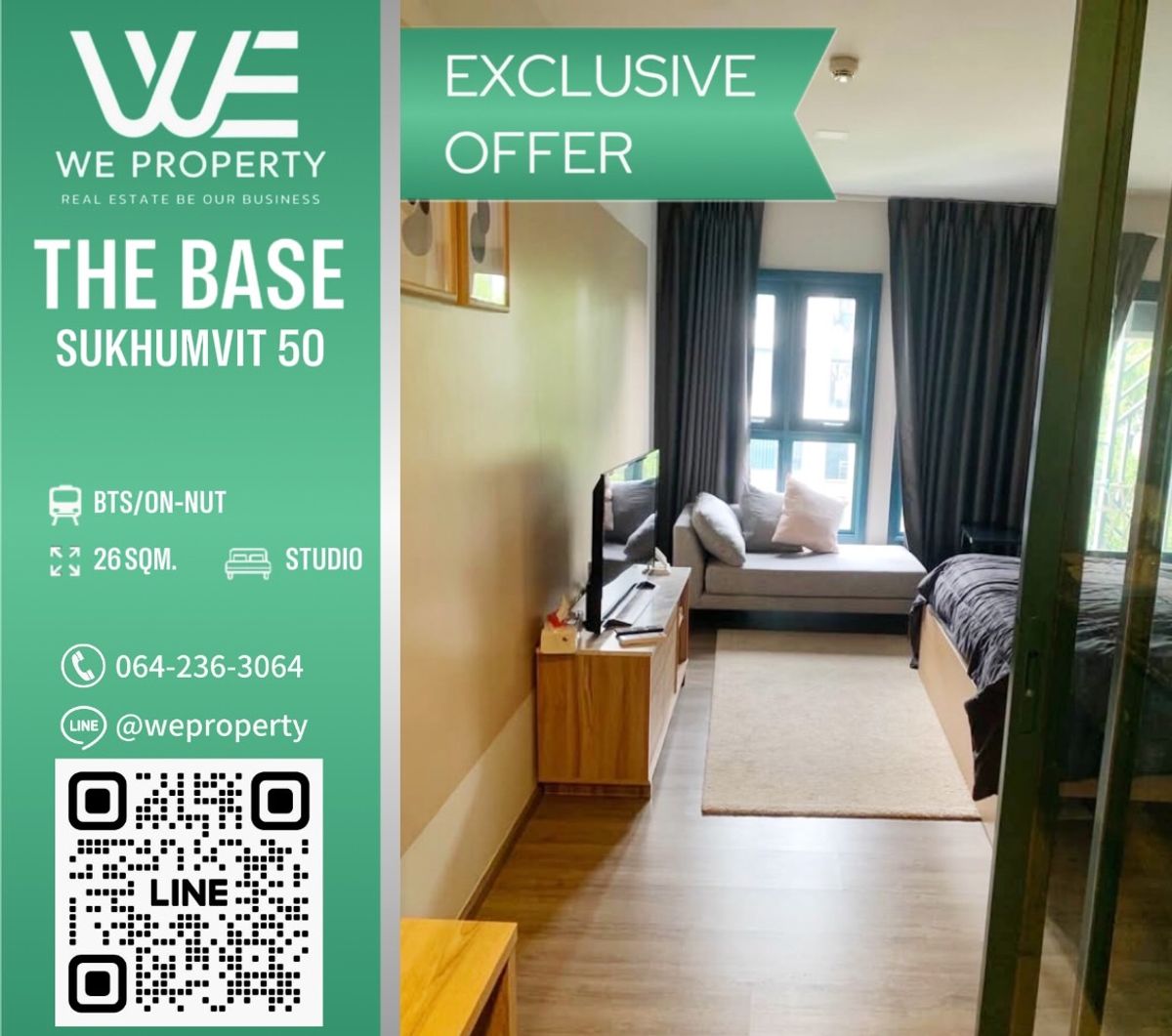 ห้องสวยเฟอร์ฯครบ ราคาดีที่สุด!!⭐The Base Sukhumvit 50 (เดอะ เบส สุขุมวิท 50)