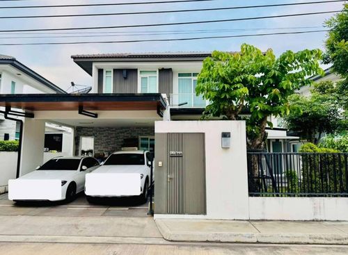 ★ Hot Deal ★ 2-storey detached house, Manthana Ratchapruek Village-Maha Jesada Badin Bridge | 3 bedrooms, 3 bathrooms 169 sq.m. on the main road near the mall