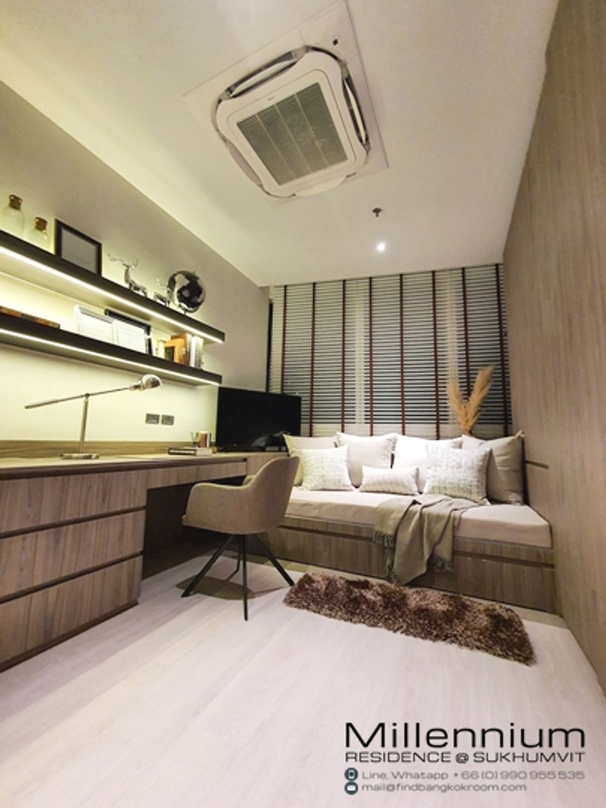 คอนโด 3+1 ห้องนอนให้เช่าและขายที่ Millennium Residence Sukhumvit