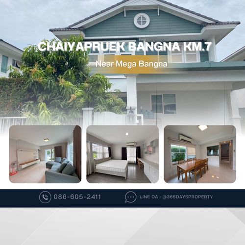 💥ForRent💥3Bed • CHAIYAPRUEK Bangna km.7 🏡 Near Mega Bangna‼️ Ready to move in ‼️  Fully Furnished ✨