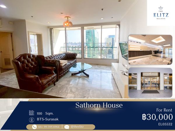  ✨ Large Unit with Generous Space at the Best Price! | Directly at BTS Surasak in Sathorn CBD - Airy Layout, Fully Furnished ✨