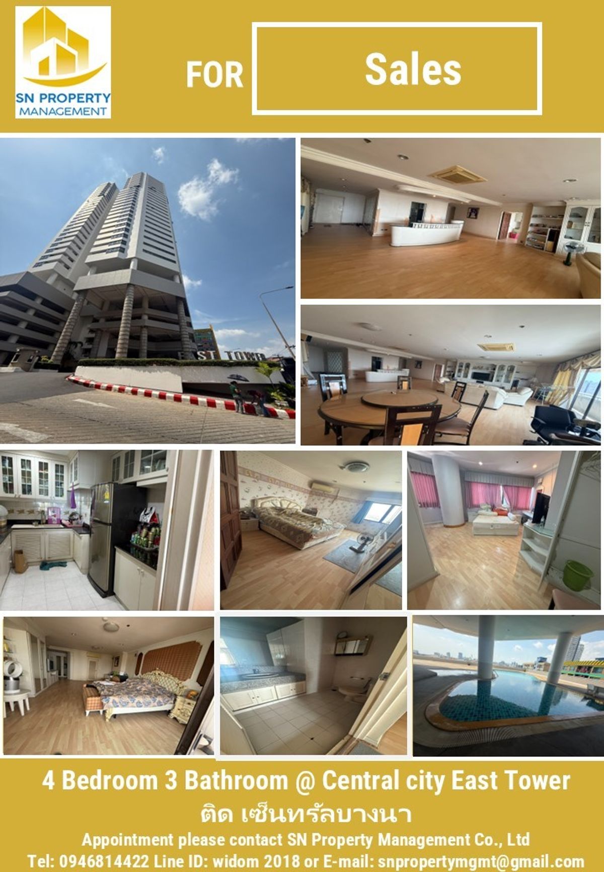 Agent post Selling Condominium 4 Bed 3 Bath at 236 sq.m at Central City East Tower 