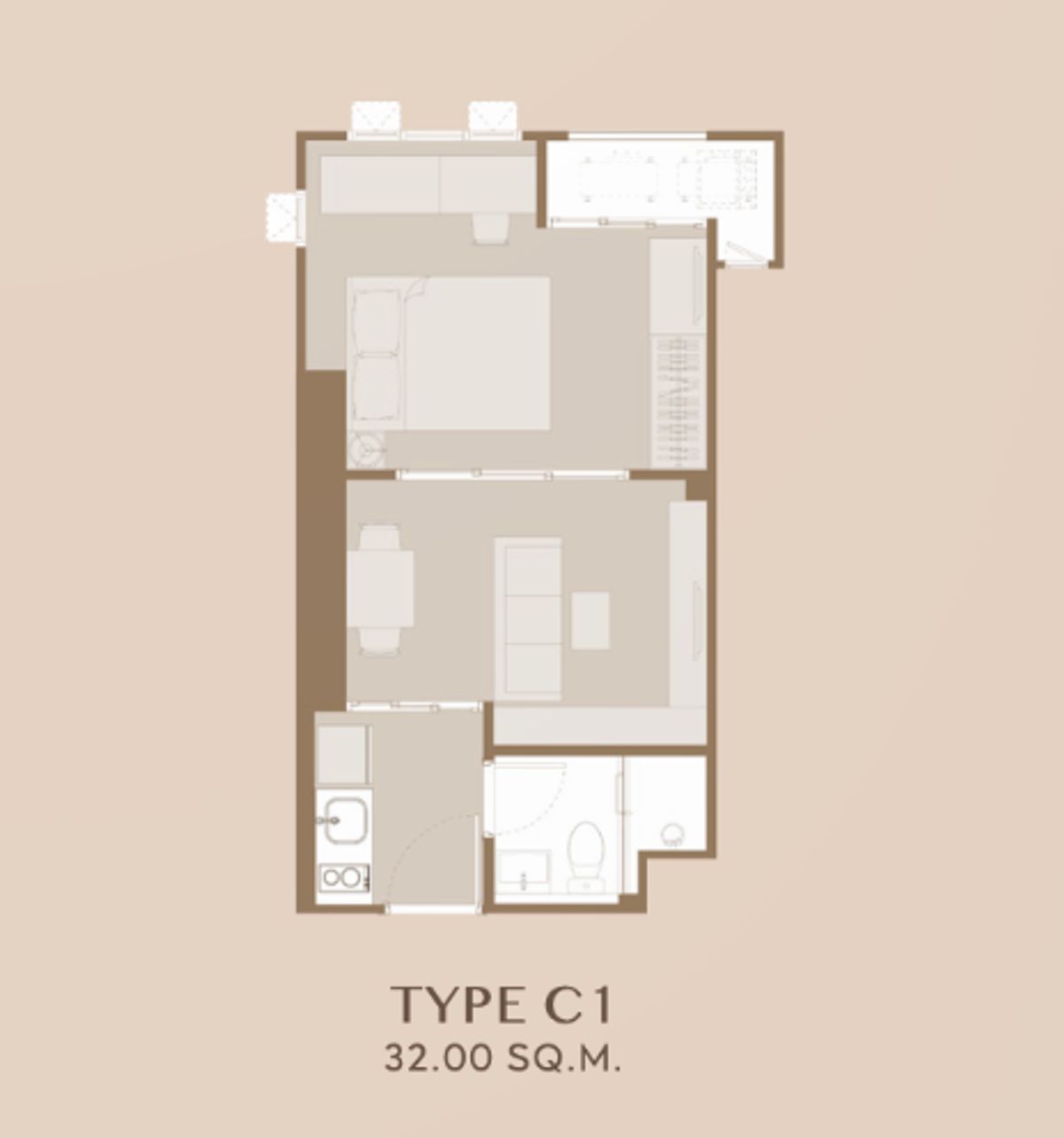ASPONNUTS : 1 BED ห้องมุม 32 ตรม สนใจติดต่อ 095-247-5446 TEL&LINE – รูปที่ 2