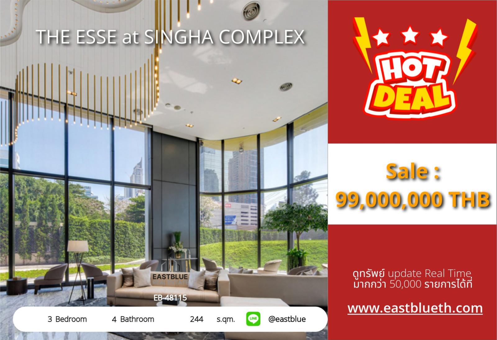 05/10/2026, 🏆 Urgent sale! Luxury condo in Asoke THE ESSE Singha Complex🌟 3 premium bedrooms 244 sqm. Only 99 million! 0642748883