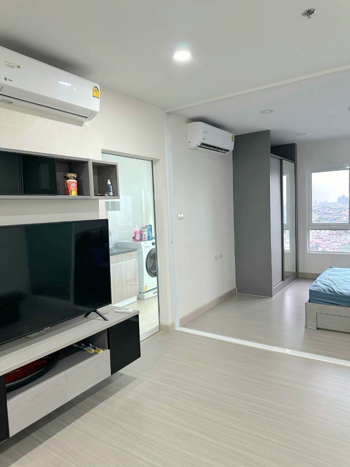 ❤️❤️🔥 Condo for rent, Supalai Park, separate flashlight, near MRT, Building B, Floor 19, Observatory, not Block❤️ 41 sqm. 1 bedroom, 1 bathroom, 2 air conditioners Microwave hot bottle 5 -foot water heater