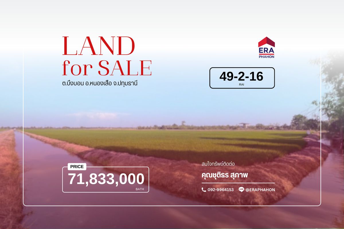 Large plot of land 49-2-16 Rai Rangsit-Nakhon Nayok Khlong 9 | Pink area, width 70 m. Deep 1 km. – รูปที่ 2