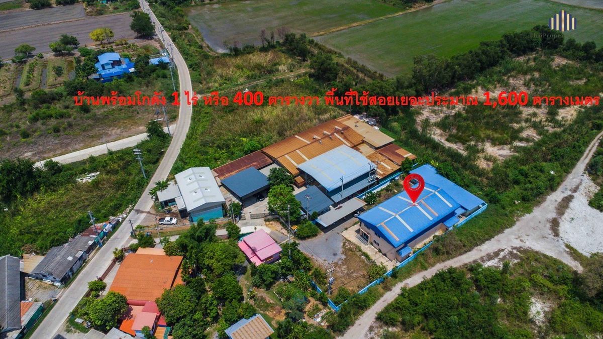House for rent with warehouse building, area 1 rai, Bang Pa-in District, Ayutthaya Province. House and warehouse in one place, ready to support every investment!!