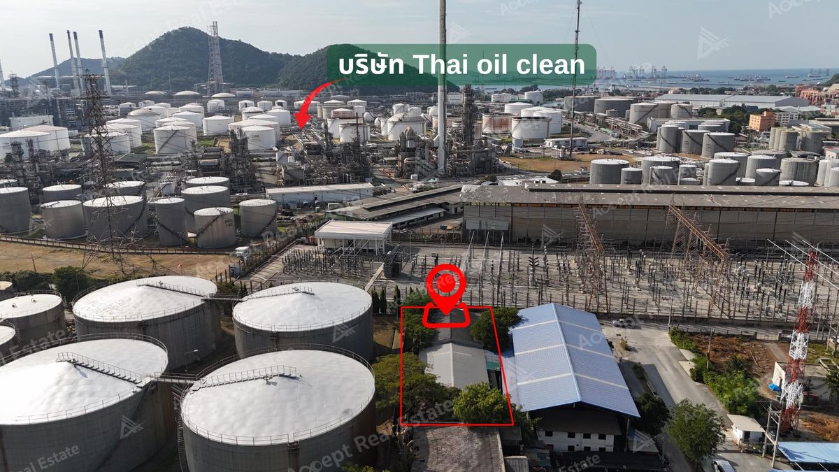 Land for sale with buildings, Udom, Chon Buri, near Thai Oil, the best location Land for sale with buildings, Udom, Chon Buri, near Thai Oil, the best location