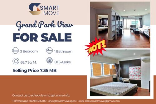 🔥 Sale with tenant !!🔥 Code C20250500025..........Grand Park View, 2 bedroom, 1 bathroom, high floor 15++, furnished, Special Deal!!📣📣