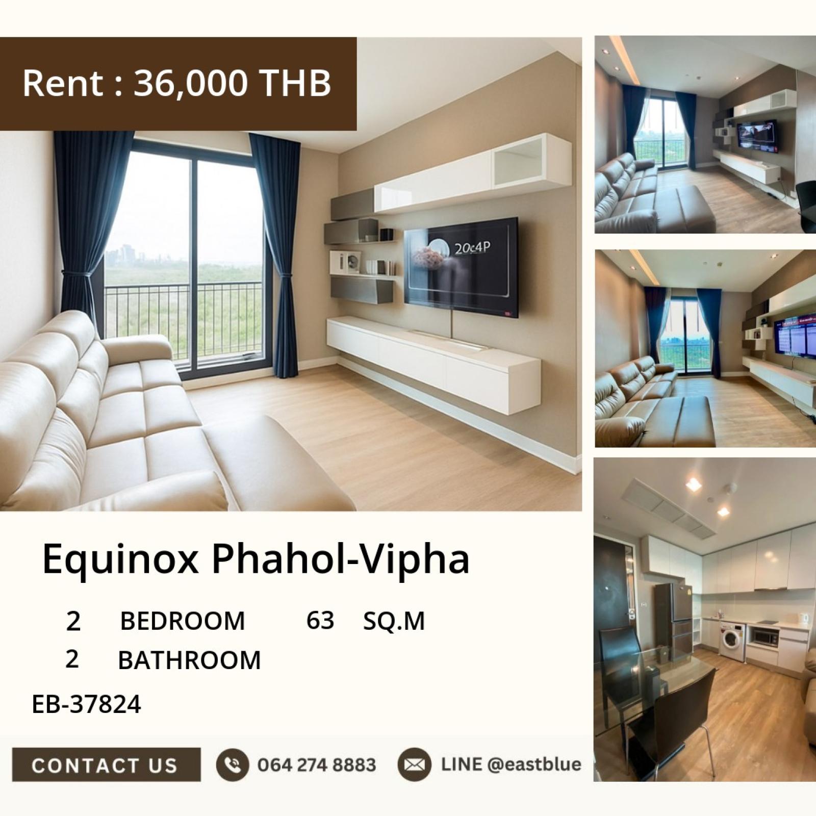 17/07/2026, 🏙️ Spacious 2-Bed Condo at Equinox: Urban Living Near Mo Chit BTS!🔑 Only 36k/Month - Perfect Location, Unbeatable Amenities! 0642748883