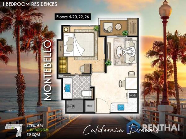 สำหรับ ขาย คอนโด 1 ห้องนอน ที่ The Riviera Santa Monica