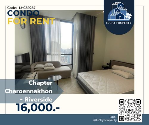 For Rent 🚩Chapter Charoennakhon - Riverside🛌Studio 25sq.m.🚇Near BTS Krung Thon Buri
