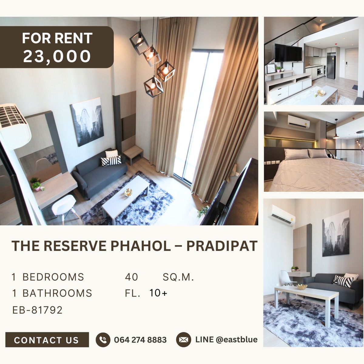 ⚜️ ⚜️Condo For Rent The Reserve Phahol-Pradipat 1bed loft 22k⚜️ ⚜️ ⚜️ ⚜️Condo For Rent The Reserve Phahol-Pradipat 1bed loft 22k⚜️ ⚜️