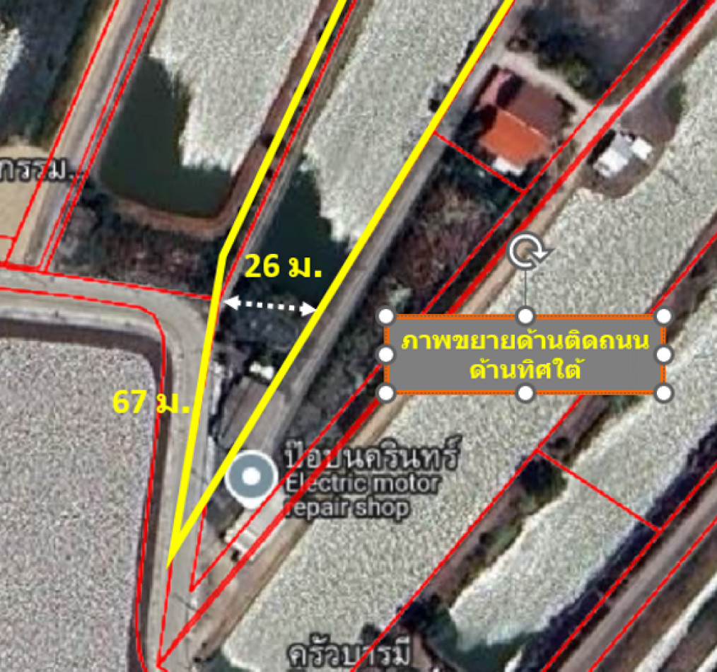Land for sale, good location, Ban Rakat community, Bang Bo District,  area 49 rai 2 ngan 70 sq m, yellow city plan, ready to transfer – รูปที่ 4