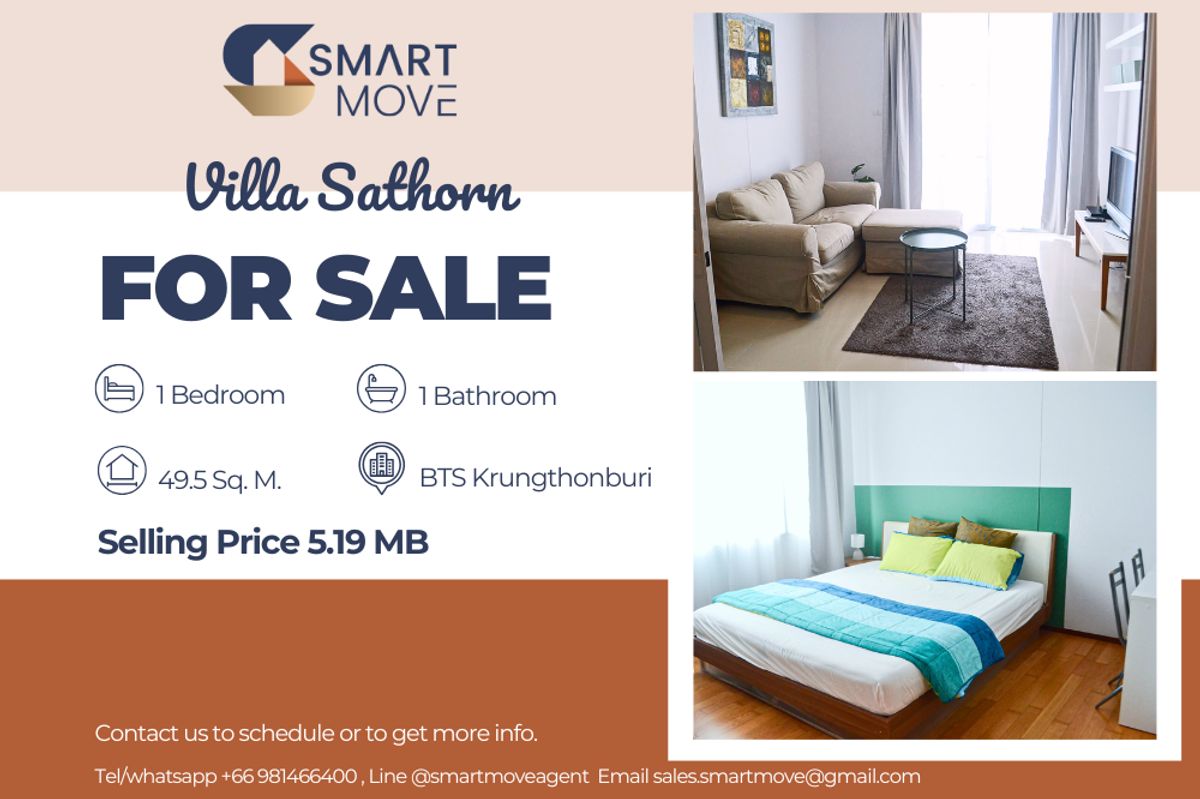 🔥 ขายพร้อมผู้เช่า !! ห้องหายาก !! 🔥 Code C20221204241..........Villa Sathorn, 1 ห้องนอน, 1 ห้องน้ำ, ชั้นสูง 32++, ห้องทิศเหนือ, แต่งครบ, ราคาพิเศษ!!📣📣