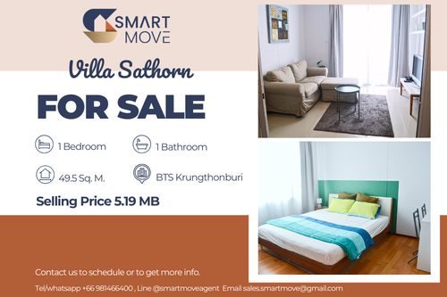 🔥 ขายพร้อมผู้เช่า !! ห้องหายาก !! 🔥 Code C20221204241..........Villa Sathorn, 1 ห้องนอน, 1 ห้องน้ำ, ชั้นสูง 32++, ห้องทิศเหนือ, แต่งครบ, ราคาพิเศษ!!📣📣