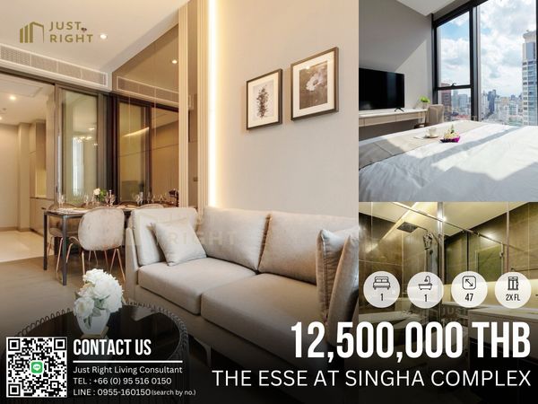 For Sale The ESSE at Singha Complex 1 bathroom, 1 bedroom, 47* sq.m., high class 2X, special price 12.5 million baht* 2% transfer fee (buyer and seller pay half)*