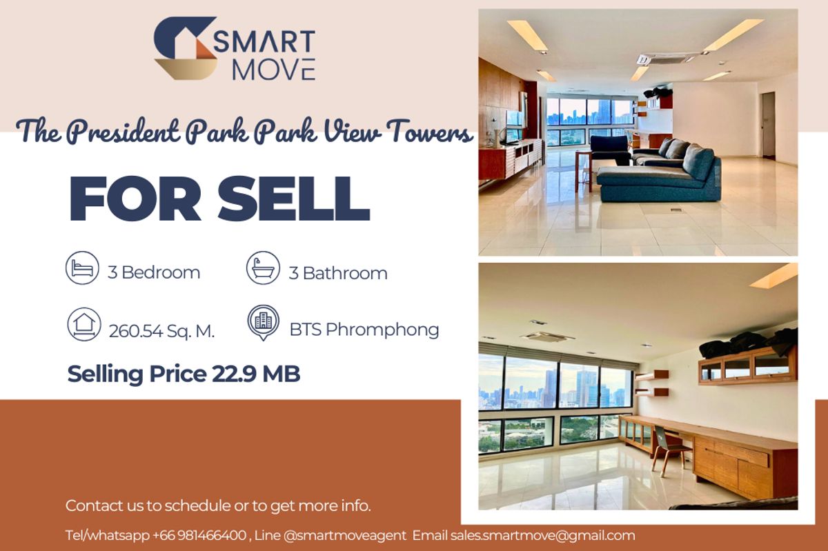 🔥 For Sale !!🔥 Code C20230202264..........The President Park Park View Towers, 3 bedroom, 3 bathroom, high floor 22++, Partly Furnished, Special Deal!!📣📣 🔥 For Sale !!🔥 Code C20230202264..........The President Park Park View Towers, 3 bedroom, 3 bathroom, high floor 22++, Partly Furnished, Special Deal!!📣📣