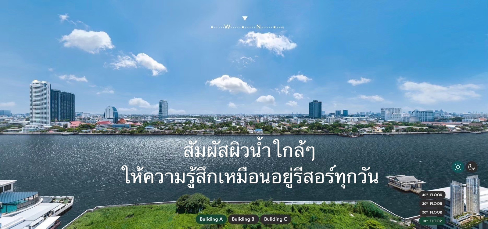 12A04 1ห้องนอน The Best View วิวแม่น้ำวิวสวนระดับสายตา – รูปที่ 2