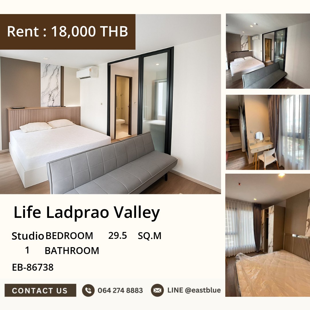 For Rent Life Ladprao Valley Studio 29.50 sqm in Ladprao 🔑