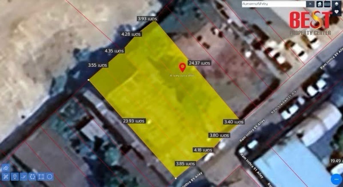 Land for sale, Rare Item, size 91 square wah, Soi Ram Inthra 89, plus 1 house, only 50 meters into the alley, only 9.9 minus. – รูปที่ 4