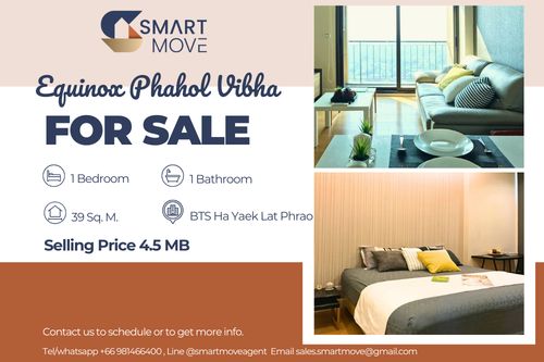 🔥 For Sale !!🔥 Code C20240301088..........Equinox Phahol Vibha, 1 bedroom, 1 bathroom, high floor 28++, furnished, Special Deal!!📣📣