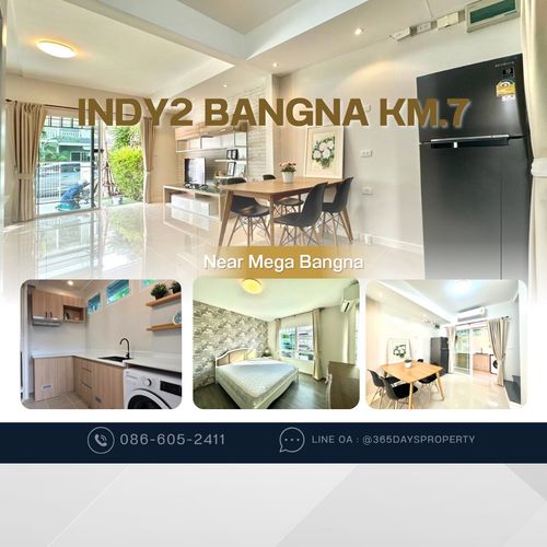 💥ForRent💥 Indy2 Bangna KM.7 🏡 Near Mega Bangna only 5 mins.‼️Ready to move in ‼️  Fully Furnished ✨