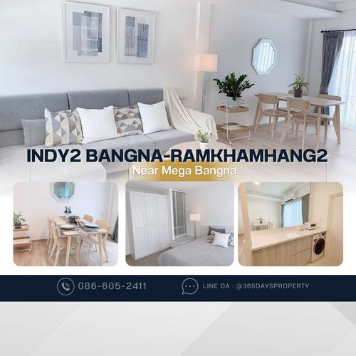 💥ForRent💥3Bed • Indy2 Bangna Ramkhamhang2 🏡 Near Mega Bangna‼️  Fully Furnished ✨