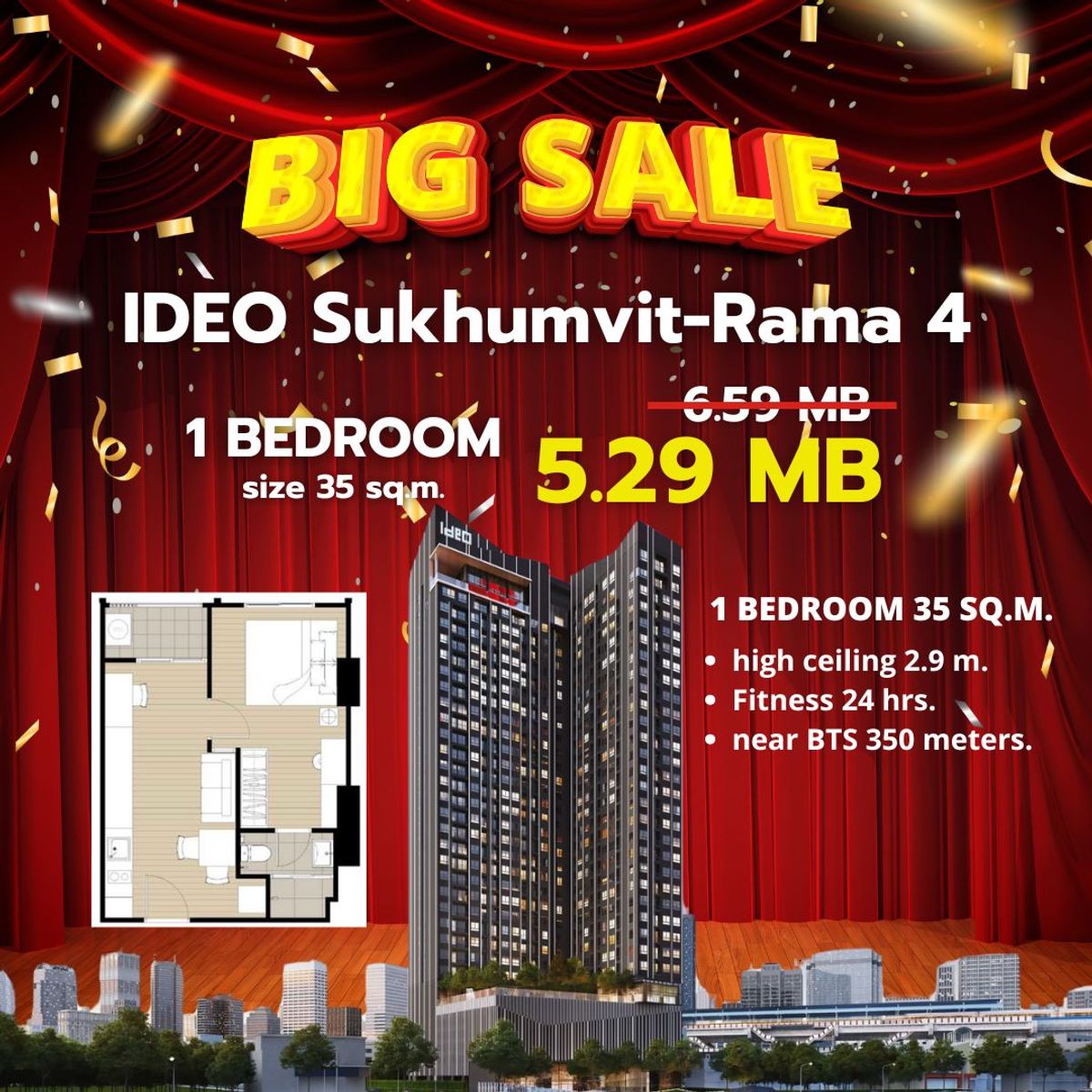 Reduce the fire 🔥 🔥 𝐈𝐃𝐄𝐎 𝟒 𝟒 𝟒 Condo, 1 Bedroom New Series 35 SQ.M. Reduce the initial force 5.29 MB *