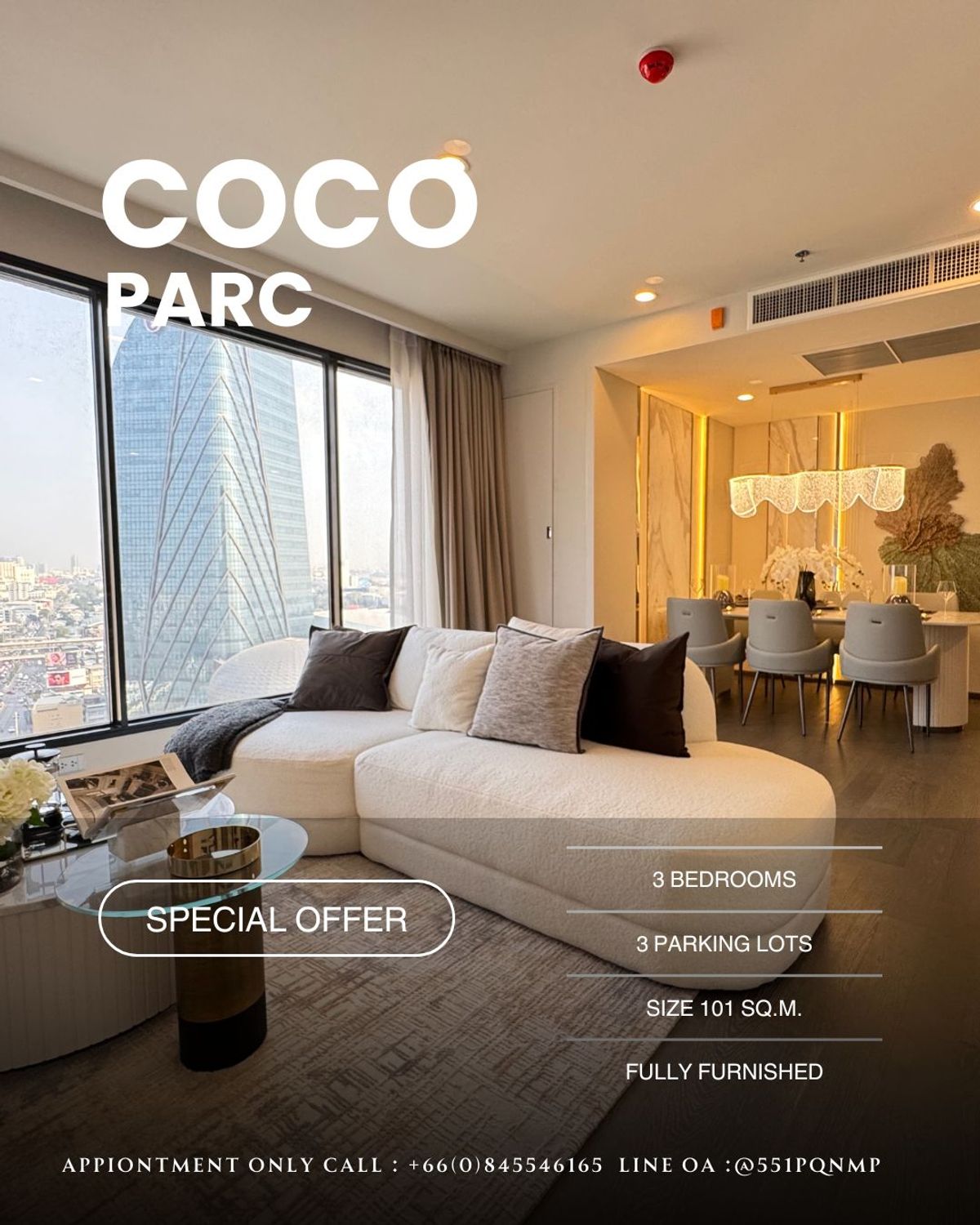 𝐋𝐚𝐬𝐭 𝟐 𝐮𝐧𝐢𝐭𝐬🔥𝗖𝗢𝗖𝗢 𝗣𝗔𝗥𝗖 “ฟรีส่วนกลางสูงถึง 5 ปี* “ Special offer 3 beds 3 parkings 101 sq.m. แต่งครบ พร้อมเข้าอยู่ พิเศษ 26.99 MB*  – รูปที่ 3