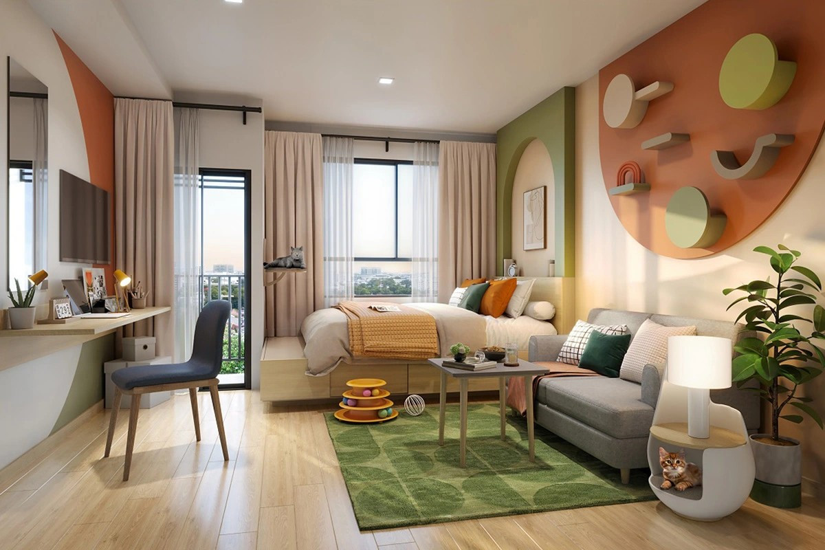 ห้องตำแหน่งขายดี วิวสวน สงบ ร่มรื่น 🐾 Pet Friendly Condo!