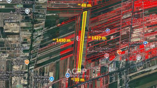 Land for sale 34-1-14.7 rai, next to Lam Luk Ka Road, Khlong 7