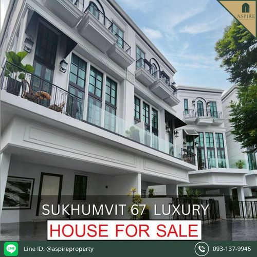 [ขายพร้อมผู้เช่า] บ้านเดี่ยว 3 ชั้น สุขุมวิท 67 ใกล้ BTS พระโขนง