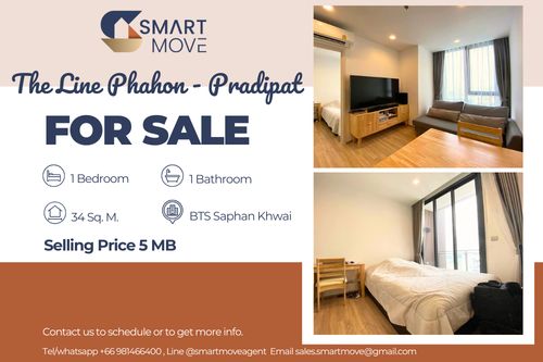 🔥 Sale with tenant !!🔥 Code C20230300013.......The Line Phahon - Pradipat, 1 bedroom, 1 bathroom, high floor 30++, furnished, Special Deal!!📣📣