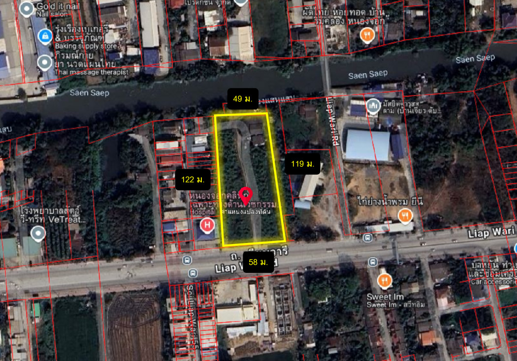 ขายถูก ที่ดิน ริมถนนเลียบวารี หนองจอก 4 ไร่ ผังสีเหลือง  KK – รูปที่ 3
