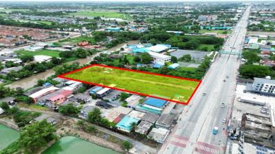 ขายถูก ที่ดิน ริมถนนเลียบวารี หนองจอก 4 ไร่ ผังสีเหลือง  KK