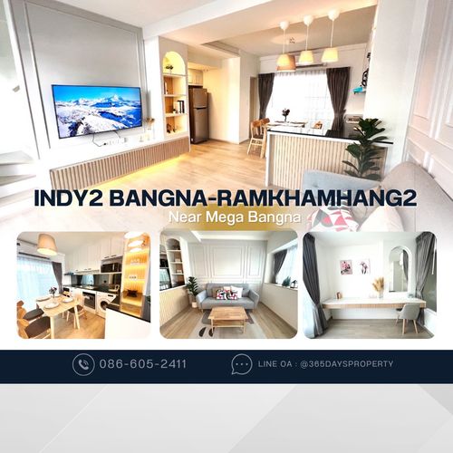 💥ForRent💥Indy2 Bangna-Ramkhamhang2 🏡 Near Mega Bangna, Dulwich ‼️ Ready to move in ‼️  Fully Furnished ✨