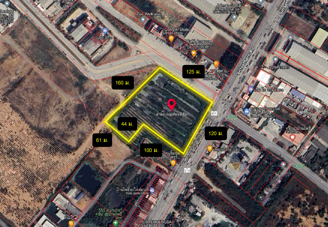 Land for sale, purple map, along Sirisothon Road, Chachoengsao, more than 12 rai, suitable for a factory, warehouse, TV. – รูปที่ 2