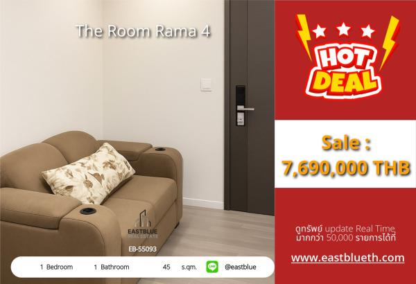 Rent a luxury condo The Room Rama 4, conveniently located near BTS/MRT Hua Lamphong.
1 bedroom for 22,000 baht/month with complete amenities! 0642748883