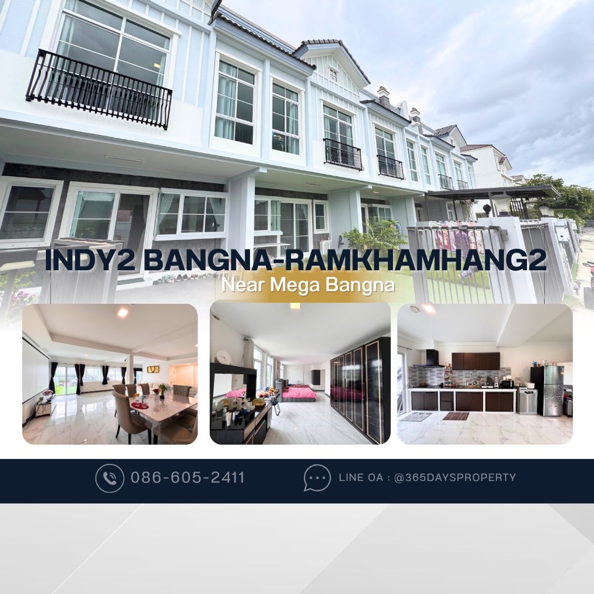 💥ForRent💥5Bed • Indy2 Bangna Ramkhamhang2 🏡 Near Mega Bangna‼️ Ready to move in ‼️  Fully Furnished ✨