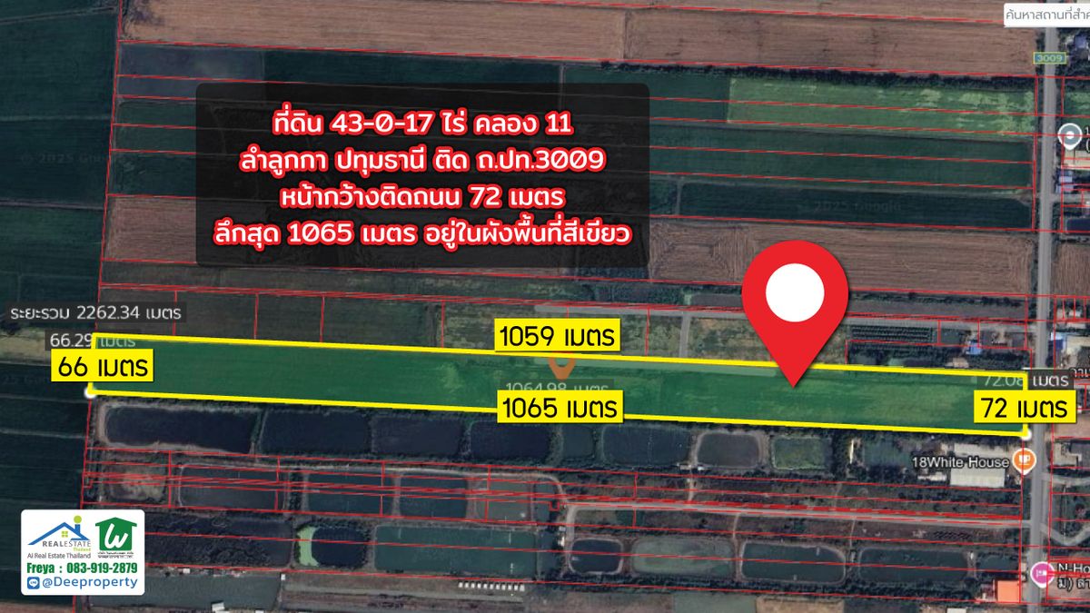 🌿 ขายที่ดินติดถนน คลอง 11 ลำลูกกา ตรงข้ามบ้านเพื่อนคาเฟ่! ใกล้ถนน รังสิต-นครนายก กำไรตั้งแต่ซื้อ🌿 – รูปที่ 3