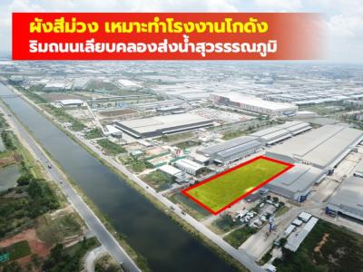Land for sale, purple plan, along Suvarnabhumi Canal Road, Bang Phli, more than 10 rai