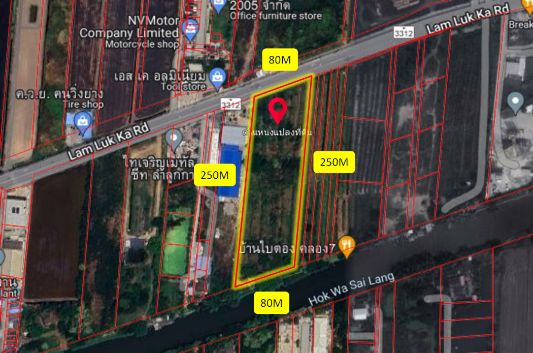 Land for sale, pink map, Khlong 8, next to Lam Luk Ka Road, more than 10 rai, suitable for a housing development. – รูปที่ 3